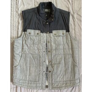 BKE Mens Puffy Vest Size Large Button Front Pockets Fleece Lined